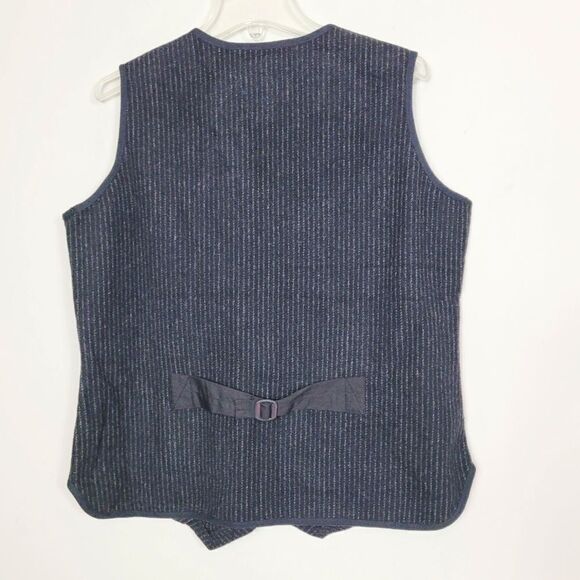 Woolrich Full Zip Heirloom Wool Blend Pinstripe Vest Size Large - Picture 2 of 7